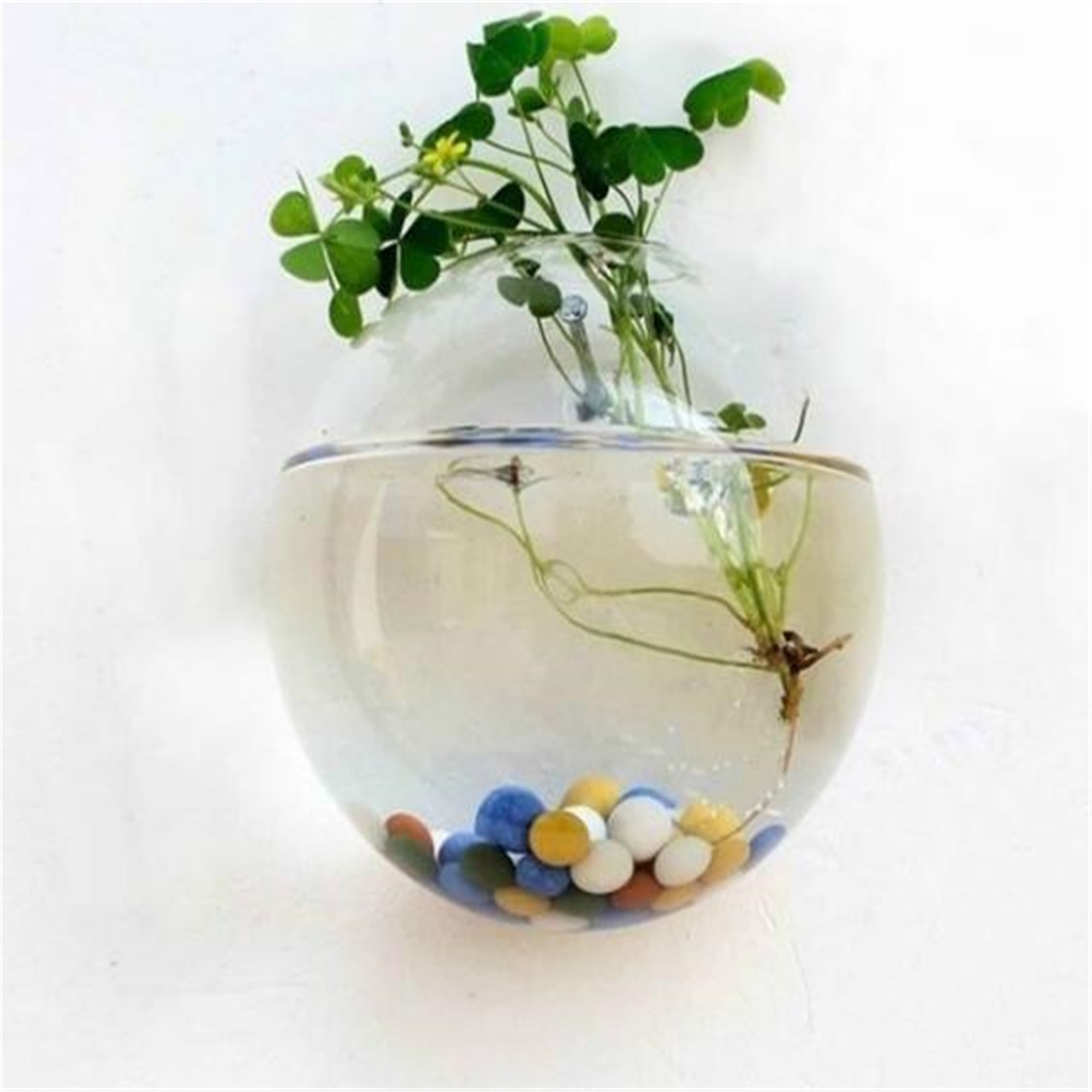 Bubble Grey Glass Bottle Bowl Vase Flower Planter Pot 12cm 