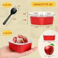 thumbnail image 3 of AllWays Plaza 5oz Cupcake Pans Disposable Ramekins 40 Pack, Aluminum Foil Cupcake Liners with Lids,Square Brownie Mini Cake Baking Pans Muffin Tin Holders for Christmas-Red, 3 of 14