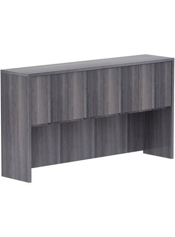 Lorell Weathered Charcoal Laminate Desking 66" x 15" x 36" - Drawer(s)4 Door(s) - Material: Polyvinyl Chloride (PVC) Edge - Finish: Weathered Charcoal Laminate
