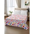 thumbnail image 2 of Colorful Polka Dot Twim Size Flat Sheet, Wrinkleproof & Fadeproof Cooling Flat Bed Sheet Only, Rainbow Watercolor Polka Dots Breathable Soft Bedding Top Sheets 66 x 96 Inches, 2 of 8