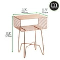 thumbnail image 2 of mDesign Steel Side/End Table Nightstand with Storage Shelf Basket - Rose Gold, 2 of 6