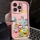 thumbnail image 3 of Funda de teléfono de silicona con estampado mate para iPhone, carcasa protectora de Anime SpongeBobs para iPhone 14, 15 Pro Max, 13, 12, 11, X, XS, XR, 7, 8 Plus, SE 2020, 3 of 5