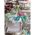 thumbnail image 5 of Outdoor Tablecloth with Umbrella Hole for Patio/Picnic/Party/Camping, Tropical Plant Waterproof Table Cloth Round Cover Washable, Summer Watercolor Botanical Palm Leaf Plaid (Dia 60"), 5 of 8