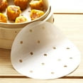 100 Count Perforated Parchment Paper Bamboo Steamer Liners for 12 inch