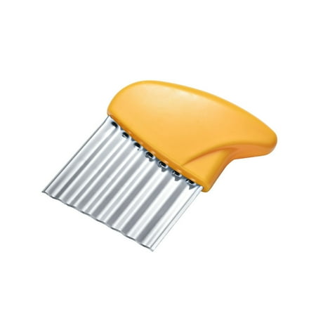 

10Pcs Potato Slicer Corrugated Kitchen Vegetable Fries Maker Chopper Stainless Plastic Handle DIY Carrot Slicing Gadget Yellow