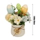 thumbnail image 3 of Arreglo floral artificial, flores decorativas falsas, detalles de huevos de Pascua, vegetación simulada con maceta de cerámica, 18 cm para el centro de mesa, 3 of 6