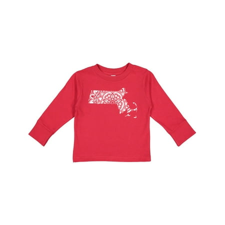 

Inktastic Massachusetts Silhouette Mandala Gift Toddler Boy or Toddler Girl Long Sleeve T-Shirt
