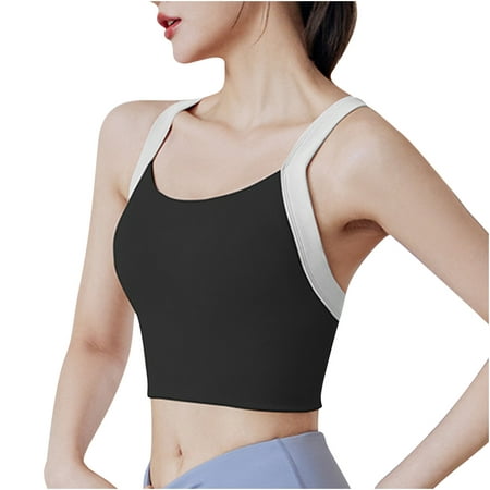 TopLLC Sports Bras for Women 2024 Fashion Ladies'plain Color Front Side  Lace Sports Bra Full Cup Bra Vest Tops Sprot Bra Workout Yoga Bra