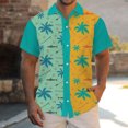 thumbnail image 4 of Camisas Y s Camisas informales de manga corta de verano para hombre, camisas con cuello estampado, camisas para hombre (Mint Green, XXL), 4 of 5
