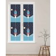 thumbnail image 2 of Window Privacy Film Cartoon Rocket Stained Glass Window Film Decorative Sun Block Window Cover Chic Cute Funny Stars Moon Sky Clouds Window Clings Static Adhesive Sticker for Bathroom 29.5"x118", 2 of 7