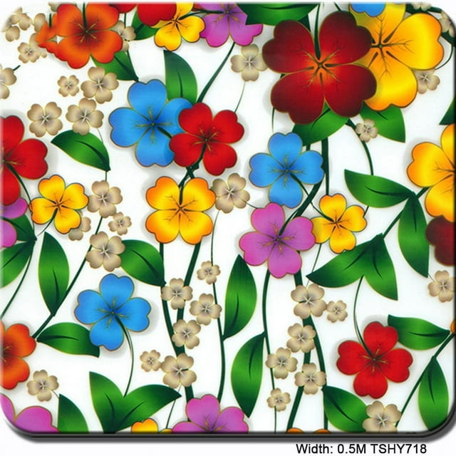 Film d'Impression par Transfert d'Eau, Film Hydrographique - Film Hydro Trempage - Impression Florale - 0,5 Mètre Multicolore en Option, Facile à Utiliser