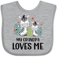 thumbnail image 3 of Inktastic Zebra My Grandpa Loves Me Boys or Girls Baby Bib, 3 of 4