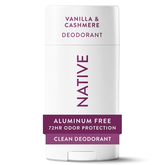 Native Aluminum Free Deodorant For Women, 72 Hour Solid Deodorant Stick, Vanilla & Cashmere, 2.65oz