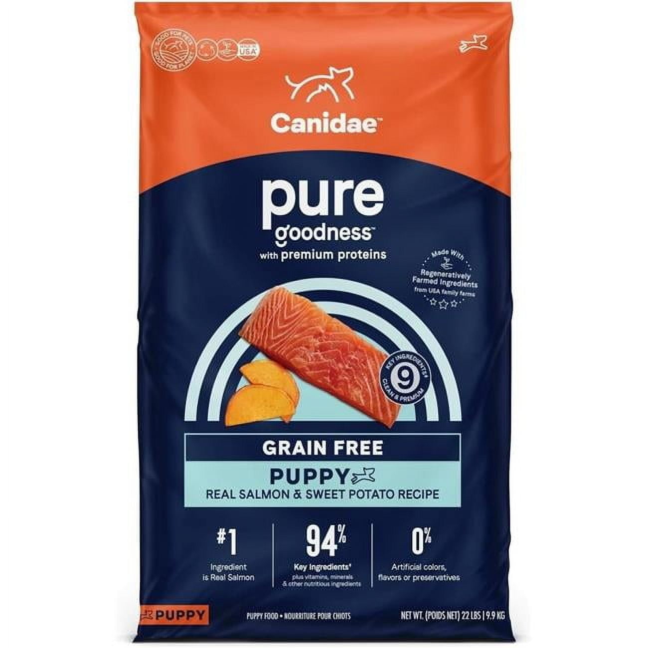 Canidae 102758 22 lbs Pure Goodness Grain Free Real Salmon & Sweet Potato Recipe Dry Puppy Food