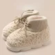 thumbnail image 3 of Botas de nieve de invierno para mujer, antideslizantes, con cordones, mullidas, a la moda, para parejas, con plataforma, para exteriores, de caña alta, planas, suaves, zapatos de piel para dama, 3 of 5