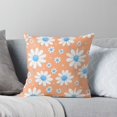 thumbnail image 6 of Ryan; Cute Pastel Daisy Flower Leaf Pattern Throw Pillow Cover 45x45cm – Soft Orange Blue Floral Cushion for Bedroom Decor, 6 of 7