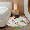 thumbnail image 2 of Round Rugs 3.3 Ft, Groundhog Day Non Slip Area Rugs for Kitchen Bedroom Entryway, Colorful Ribbon Spring Vintage Washable Carpet Runner Rug Floor Mats for Bedroom Home Decor, 2 of 8