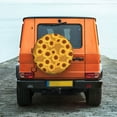 thumbnail image 6 of Naloa Yellow Leopard Print Sunflower PVC Leather Spare Tire Wheel Cover Spare Tire Cover, for Car Truck SUV Camper Trailer Universal Fit(14-17in)-17 inch, 6 of 6