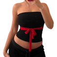 thumbnail image 1 of Women Tube Tops Summer Casual Bandeau Tanks Top Casual Strapless Blouses Off The Shoulder Tunic Shirts White L, 1 of 4
