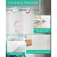 thumbnail image 4 of No Hook Shower Curtain with Snap-in Liner, Octopus Coastal Waterproof Fabric Bathroom Curtains, Summer Beach Ocean Coral Starfish Bath Curtains & Mesh Top Window Stand Up Stall 36"x72", 4 of 6