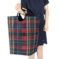 thumbnail image 4 of Yayeee Freestanding Laundry Hamper with Handle Collapsible Large Storage Basket for Clothes, Warm Tartan Mosaic, 4 of 7