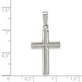 thumbnail image 2 of 925 Sterling Silver Solid Polished back Polished and Matte Finish Religious Faith Cross Pendant Necklace 29x17mm Wide Pe, 2 of 2