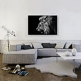thumbnail image 2 of ARTCANVAS Roaring Lion Black and White Canvas Art Print - Size: 40" x 26" (1.50" Deep), 2 of 9