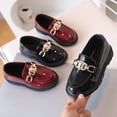 thumbnail image 7 of Gpaecead Girls Metal Ornament Loafers Solid Color Soft Sole Faux Leather Casual Flats For School Spring Summer, Burgundy, 7 of 7