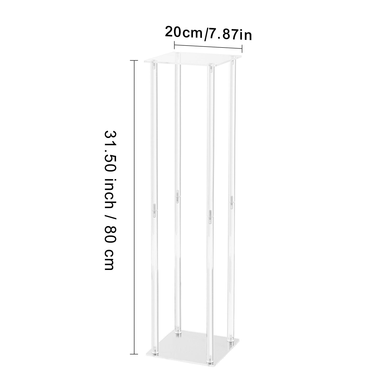 Acrylic Wedding Flower Stand Cube, Geometric Design, 33 lbs Capacity, Tool-Free Assembly, for Tabletop Background Event Decoration