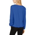 thumbnail image 2 of Alfani Womens Lace-Trim Pullover Blouse, Blue, Medium, 2 of 2