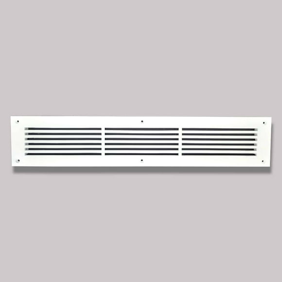 Air Return Grill 3″ x 24″ with 5″ x 26″ Faceplate – Decorative Linear HVAC Vent Cover, Cast Aluminum, Powder-Coated Repaintable Wall Ceiling Floor Cold Air Return Grille (VR109)