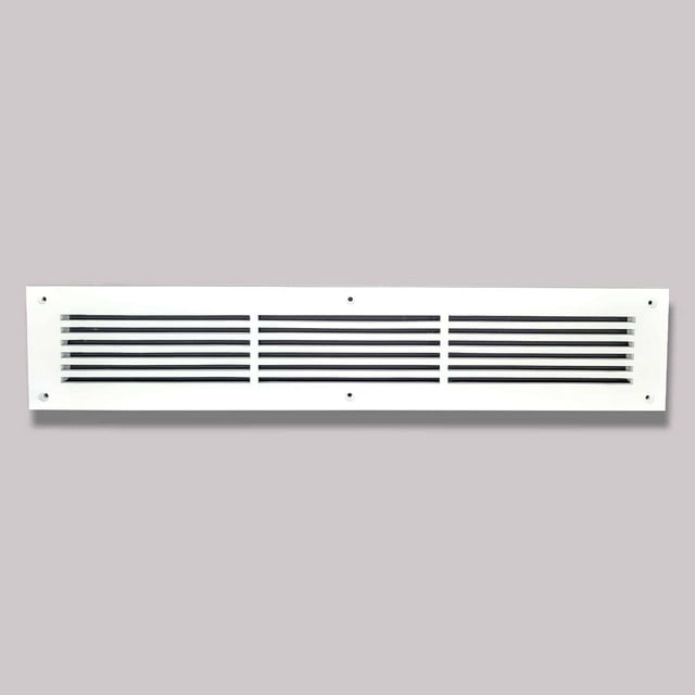 Grille de Retour d'Air 3′′ x 24′′ avec Plaque avant 5′′ x 26′′ – Couvercle Décoratif de Grille de Ventilation CVC Linéaire, Aluminium Coulé, Revêtement en Poudre Repeintable pour Mur Plafond Plancher Grille de Retour d'Air Froid (VR109)