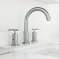 thumbnail image 3 of PARLOS 2-Handle Widespread Bathroom Faucet  with Metal Pop-up Drain Assembly and Supply Lines, Brushed Nickel, 3 of 11