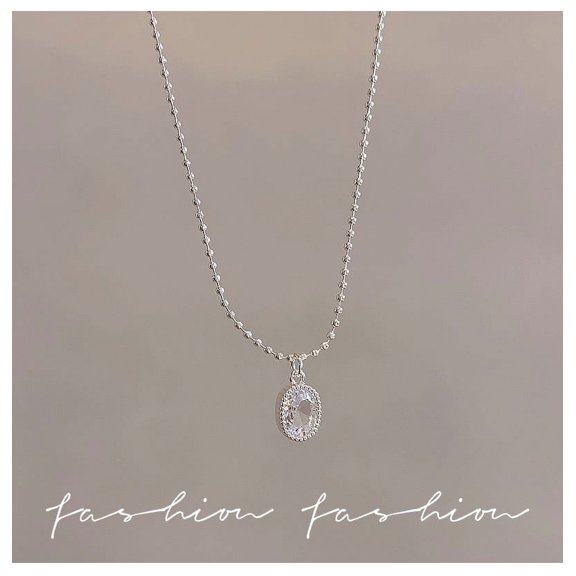 XXKQ Autumn and winter water drop zircon necklace accessories for women light luxury niche high-end temperament clavicle necklace choker sweater chain