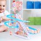 thumbnail image 5 of Electric Pig Climbing Stairs Slide Set Nios Juguete LED Música Luces 9 Cerdos Sunnimix Cerdo subir escaleras, 5 of 7