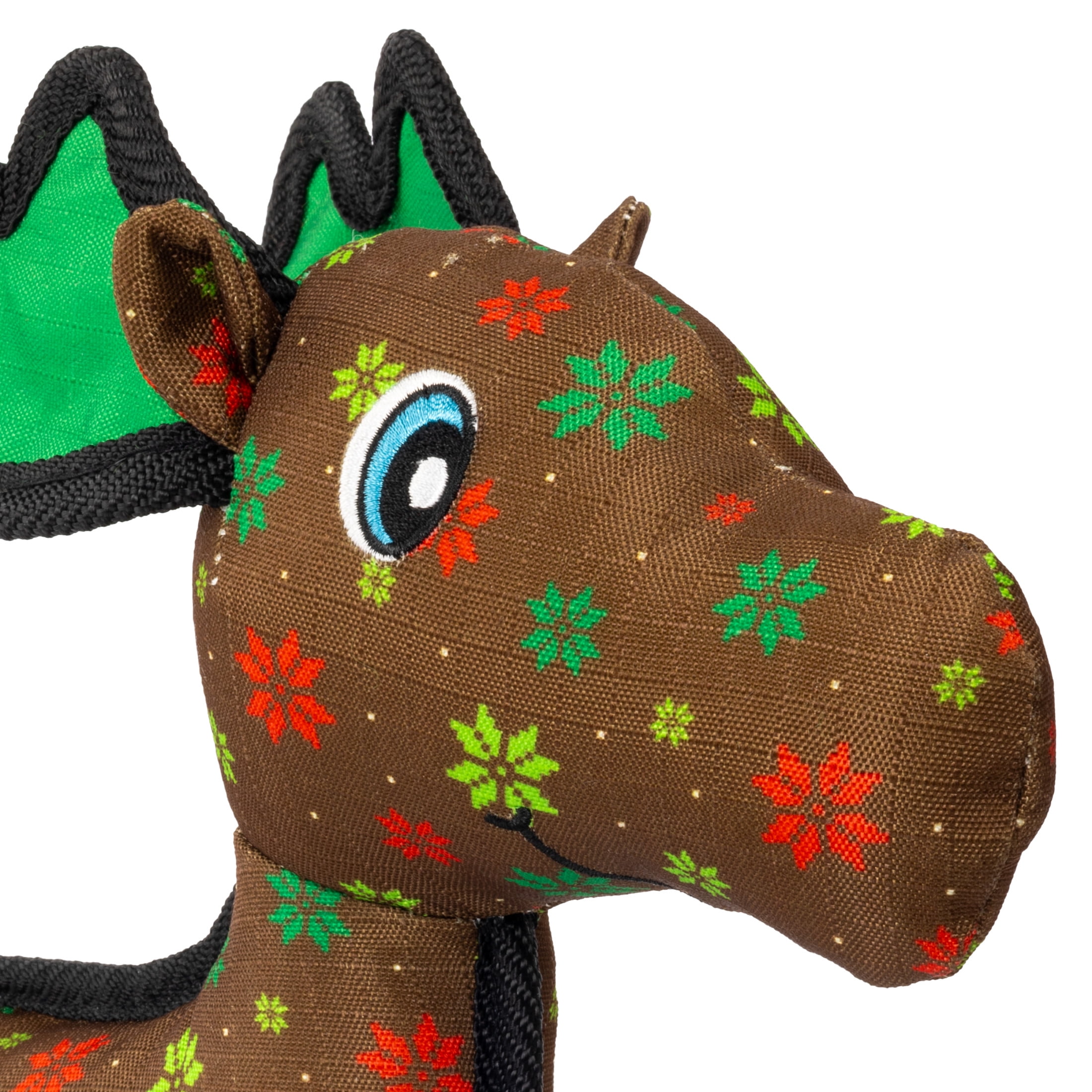 KONG® Holiday Ballistic® Moose Squeaker Dog Toy, Brown, Medium