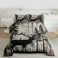 thumbnail image 3 of Homewish Woodland Animal Deer Full Size Comforter Sets,Rustic Farmhouse Cabin Bedding Comforter Set,Old Wooden Board Bedding Sets For Men Women,Super Cozy Room Decor Reversible,3 Pieces, 3 of 9