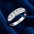 thumbnail image 5 of Pompeii 1/2ct Diamond Mens Wedding Ring Channel Set High Polished Band 14K White Gold, 5 of 6