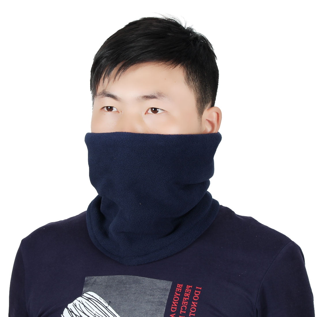 Adjustable Face Mask Winter Neck Tube Protector Outdoor Cycling Scarf Navy Blue by Unique-Bargains