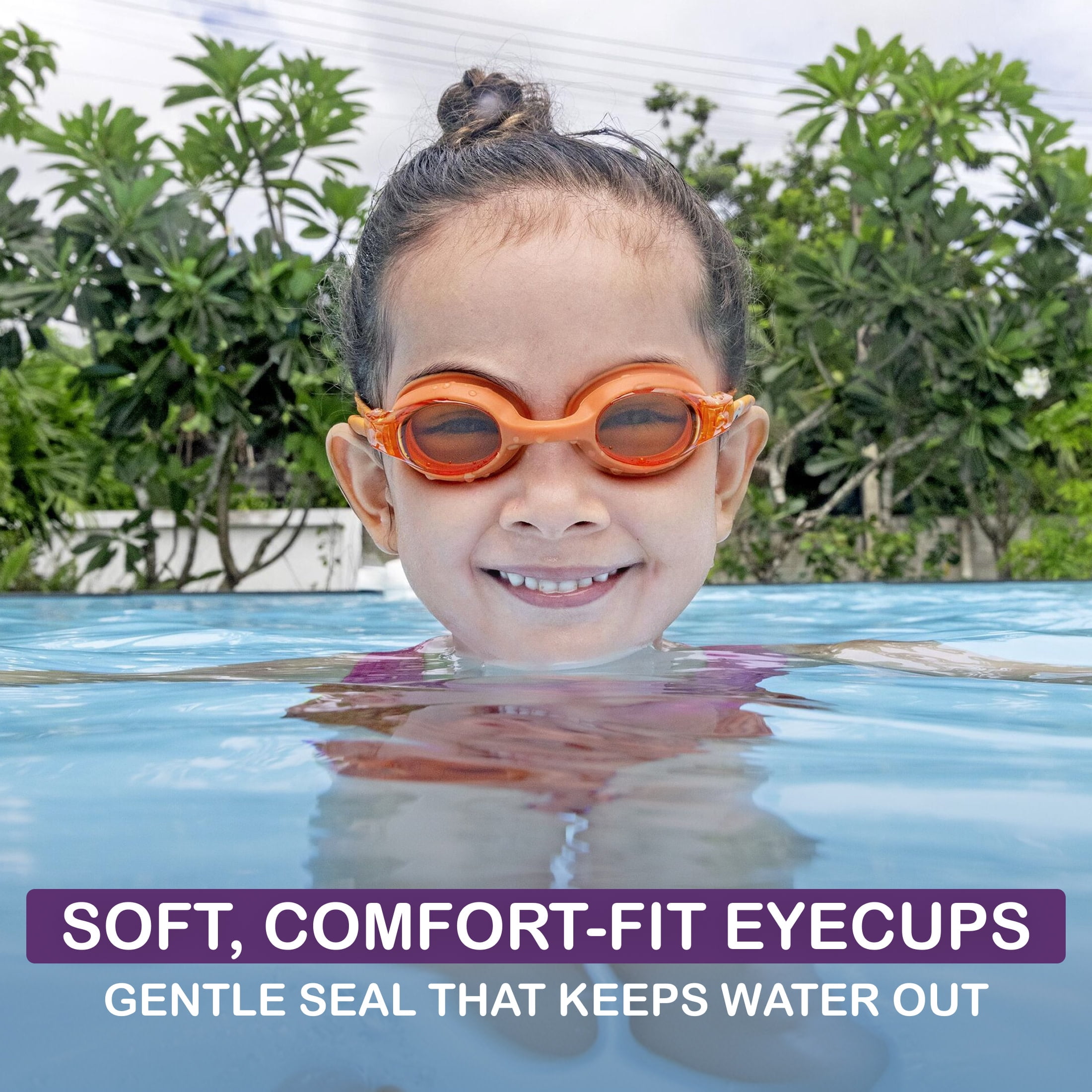 Puddle Jumper Child Fabric Swim Goggles, Non-Latex and Non-PVC, Kids Ages 3+, 3-Pack