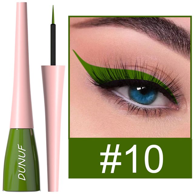 Lápiz Delineador de ojos negro, maquillaje de ojos líquido de larga duración, secado rápido, 18 colores, blanco y rojo, Cosméticos de maquillaje( ZY-10