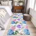 thumbnail image 4 of 2'x6' Rug Runners for Hallways Kitchen, Botanical Flowers Non Slip Entryway Beside Floor Carpet Runner, Spring Blue Pink Purple Floral Dragonfly Laundry Room Bedroom Throw Rugs Mat for Family Pet, 4 of 8
