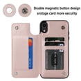 thumbnail image 5 of for iPhone XR Wallet Case with Card Holder RFID Blocking, Kickstand Card Slots Case, Dimaond Patterned Elegent PU Leather,Double Back Flip Magnetic Clasp and Durable Shockproof Cover,Rosegold, 5 of 8