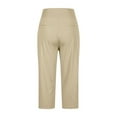 thumbnail image 5 of biudgviw Capri Pants for Women High Waisted Workout Yoga Pants with Pockets Work Business Cropped Pants Summer Casual Trousers(Beige,X-Large), 5 of 5