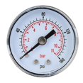 thumbnail image 1 of Manomètre mécanique pour air, huile, eau, raccord arrière BSPT 1/8" (0-160 psi, 0-11 bar), 1 of 4
