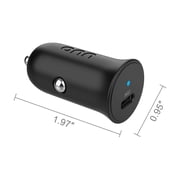 onn 20W USB-C Car Charger, Fast Charging, USB-IF Certified, Foldable Plug, White, Compatible with iPhone & Android