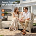 thumbnail image 3 of Vcatnet 6 Pieces Outdoor Patio Furniture Sets High Back All-Weather Wicker Patio Conversation Set with Ottomans & Solar Light Coffee Table, Beige, 3 of 10