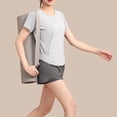 thumbnail image 4 of Hrsba Short Sleeve Tops For Women Solid Color Breathable Fast Drying Yoga Active Wear Casual Lightweight Summer Tops For Women, 4 of 5