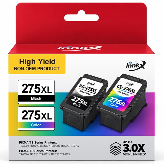 275 276 XL Ink Cartridge for Canon 275 276 Ink 275XL Ink Cartridge Combo Pack Compatible for Canon PIXMA TS3520 TS3522 Printer (Black, Tri-Color)