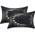 thumbnail image 2 of GZHJMY Sun and Moon Satin Pillowcase for Hair and Skin, Soft and Cozy Cooling Smooth Pillow Cover with Envelop Closure, Standard Size 20x26in Home Decor, 2 of 7